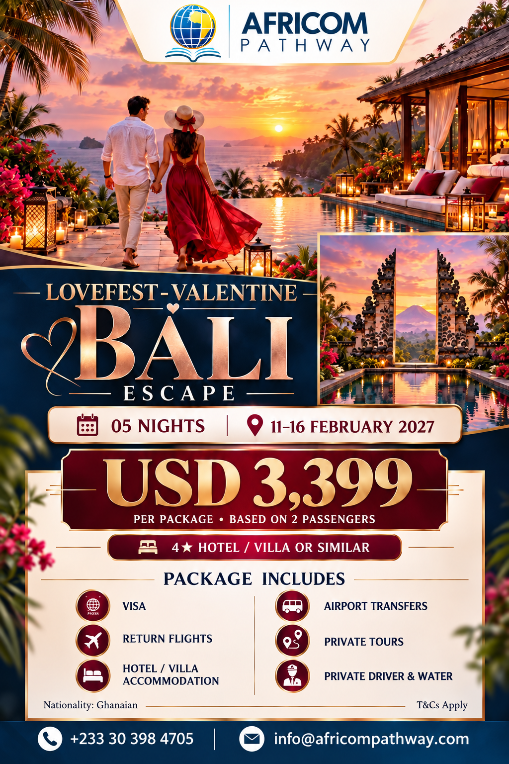 Africom Pathway Lovefest-Valentine Bali Escape flyer