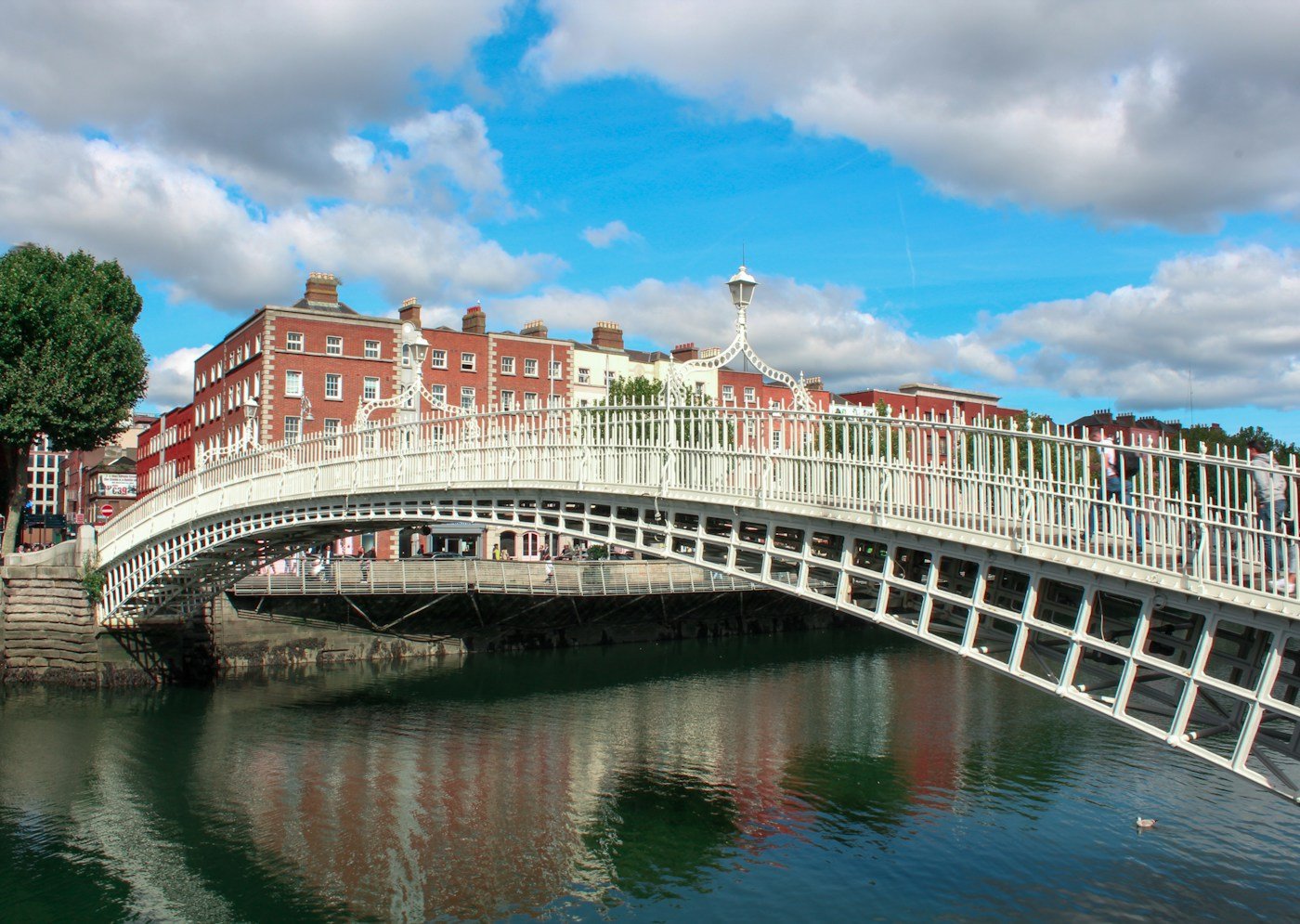 White Ha’penny Bridge crossing the River Liffey