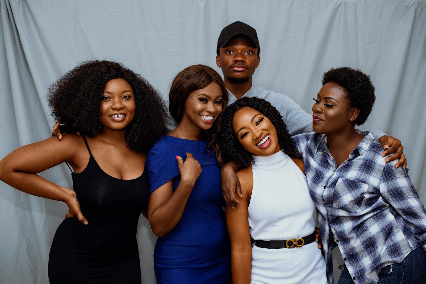 Black men and women together in a group portrait